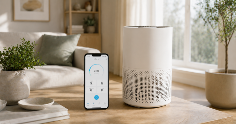 Purificador de aire conectado controlado desde el móvil